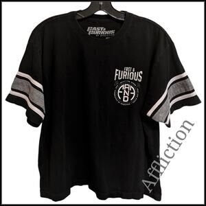 AFFLICTION Fast & Furious 2001 T-Shirt Built for Speed Black & White Men's XL